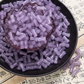 Purple bamboo-style glass beads for DIY jewelry making in a decorative glass bowl - Light Purple (Solid 6x12mm)