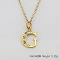 18K gold-plated stainless steel necklace with crystal-inlaid letter G pendant - Letter G