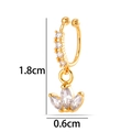 Gold plated copper ear cuff featuring cubic zirconia flower pendant with dimensions 1.8x0.6cm - Flower Style (2625-3#) / Gold