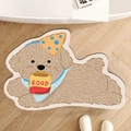 Absorbent bathroom rug featuring a cute brown poodle shape with party hat design - 40*60cm (Normal Diatomite) / Lele Dog