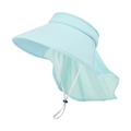 Cappello parasole azzurro a tesa larga con protezione per il collo da uomo - Blu