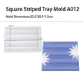 Square striped tray silicone mold for resin with parallel textured wave design - Style A Square Stripe