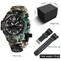 Orologio outdoor a doppio display verde mimetico con bussola e cinturino paracord - 827-1 + Imballaggio + Cinturino PU