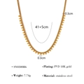 Elegante collana in acciaio inossidabile placcato oro 18K PVD con ciondolo tondo - Oro