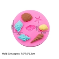 Stampo in silicone rosa con stelle marine e conchiglie per fondente e cioccolato - Rosa