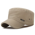 Khaki heren cadetpet van sneldrogende stof met klassiek zijlabel en ventilatiegaatjes - Verstelbaar / Beige