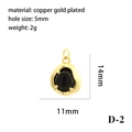 Detail view of black gemstone pendant with 18K gold plated copper specifications and size - Black Agate-Irregular Pendant