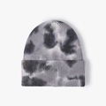 Berretto unisex alla moda in maglia a coste tie-dye grigio per calore invernale e stile hip-hop. - Taglia unica / Nero Grigio Tie-Dye
