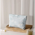 Hellblaue Kosmetiktasche aus Canvas mit eleganten Schwanenmustern und Reißverschluss - Blauer Schwan