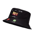 Reversible black cotton bucket hat with Y2K 90'S retro phone call interface design - One Size / Black