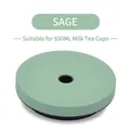 Sage green lid for 830ml bubble tea cup with straw hole and matte finish seal - Fits 830ML Cups / Grey Green