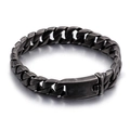 12mm oxidiertes Edelstahl-Panzerarmband mit mattem Vintage-Finish für Herren - 23cm / Mattschwarz