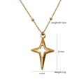 Collana con ciondolo a stella in acciaio dorato con dimensioni e lunghezza catena - Collana con Pendente a Stella a Quattro Punte