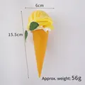Calamita da frigo a cono gelato alla frutta gialla realistica, altezza di 15,5 cm - Cono di Frutta Giallo