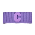Bandeau en tricot côtelé violet avec écusson lettre C pour un style streetwear - Violet-C Logo