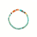 Bracciale boho con perle di turchese naturale e gemme colorate fatte a mano - Braccialetto di Diaspro (SL-148DY01-1)