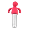 Infusore per tè creativo con figura in silicone rosso e filtro in acciaio inox - Rosso Scuro