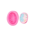 Pink oval orchid flower silicone mold for handmade soap and DIY craft projects - Style 2# Orchid Oval / Pink