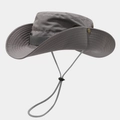 Détail du chapeau de soleil gris foncé avec tissu ripstop et mentonnière réglable - M (56-58cm) / Gris clair