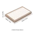Champagne gemstone display box with 32 slots for rings and jewelry storage - Gemstone Slot Tray (White/Champagne)