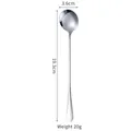 Detailed view of 304 stainless steel spoon showing dimensions 3.6cm width and 19.3cm length - 304 Stainless Steel Round Ice Spoon (19.3cm)