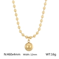 Collana in acciaio inossidabile placcato oro 18K con ciondolo a sfera cava da 12mm - Collana Oro 12mm