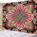 Tapiz de mandala bohemio con motivos paisley naranjas y azules para decoración de pared - 150x130cm / Color 1-Patrón de Mandala