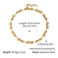 Detail showing the heavy woven heart knot chain with waterproof stainless steel parameters - Cylindrical Wave Chain (YYN023389-G)