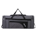 Grey Oxford fabric foldable travel bag with large capacity and Sports print detail - Large / Gray