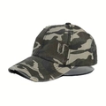 Distressed camouflage ponytail baseball cap in green and khaki with frayed brim detail - Adjustable / Jungle Camouflage Fabric