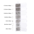 Silver DIY jewelry making kit with lobster clasps, jump rings and ear hooks in a 7-grid box - Jump Rings+Lobster Clasps+Pins+Ear Hooks White K