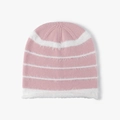 Gorro de punto a rayas rosas y blancas con textura suave para el invierno frío - Rosa (24B105)