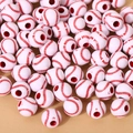 Acrylic baseball pattern beads for DIY children's jewelry making, round sports style - 12mm White Red Baseball (50pcs)