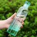 Gradient green glass water bottle with hourly time markers held against nature background - 500ml / Gradient Green
