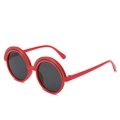 Ronde zonnebril voor kinderen in rood met regenboogstrepen en UV-beschermende glazen - Rood