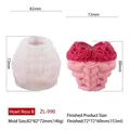 Rose heart flower silicone mold for handmade aromatherapy candles and DIY crafts - Heart Flower B ZL-990