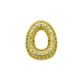 Macro shot of 3D gold-plated letter O pendant with micro-pave white cubic zirconia stones - English Letter O (DB241107-O)