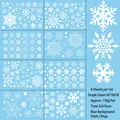 Set van 8 witte sneeuwvlok statische raamstickers voor kerst en nieuwjaar decoratie - 20CM*30CM*Set van 8 Vellen