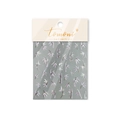 Pink and white metallic bamboo leaf nail art stickers on a clean white background - TO5332-Pink White Bamboo (Metallic)