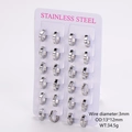Orecchini a cerchio in acciaio inox argento con filo da 3mm e diametro esterno 13x12mm - Colore Acciaio (Diametro del filo 3mm OD 13*12)