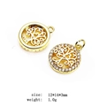 Detailed size and weight view of two gold tree of life pendants with zircon accents - 15-Tree of Life