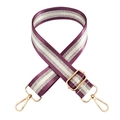 Adjustable dark purple and silver woven strap with pale gold lobster clasps - Purple