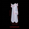DIY cat-shaped silicone bookmark molds set with precise dimensions for resin casting - Cat Bookmark SQ#02