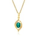 Elegante collar colgante de hoja dorada con gema verde y detalles brillantes - Verde Esmeralda (Colgante Solo (Sin Cadena))