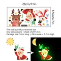 Pegatinas navideñas luminosas con Papá Noel, renos y muñecos de nieve para decoración de pared - Reno Y Papá Noel