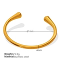 Bracciale rigido aperto in acciaio inossidabile dorato, diametro 61 mm e larghezza 4 mm - Diametro interno 61mm / Oro