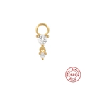 Handgefertigter Anhänger aus 925er Sterlingsilber, vergoldet mit Zirkonia-Steinen - Gold Doppelstein Zirkon (#6)