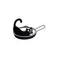 Cute black cat enamel pin sleeping in a white frying pan creative alloy badge - Frying Pan Black Cat (C2405-6)