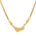 Gouden hartketting met bijenhanger, boxketting en fonkelende heldere edelstenen - Hart Bij Hanger (X803) / Goud