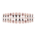 Amandel press-on nagels met 3D bloemenaccenten en sprankelende strass french tips - B1-13841 3D Bloemen Franse Strass (Strip Verpakking Bulk)